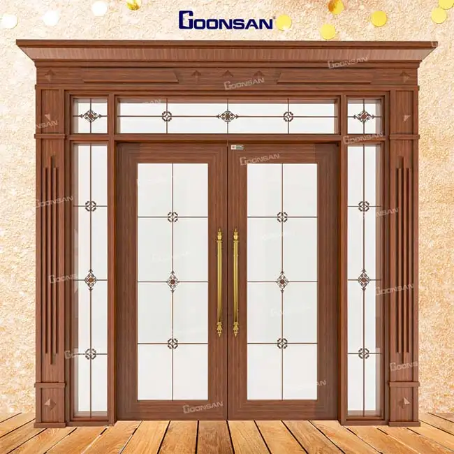 Cửa nhôm kính hộp hoa nan đồng