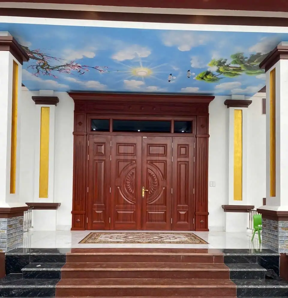 Cửa thép vân gỗ huỳnh hoa cúc