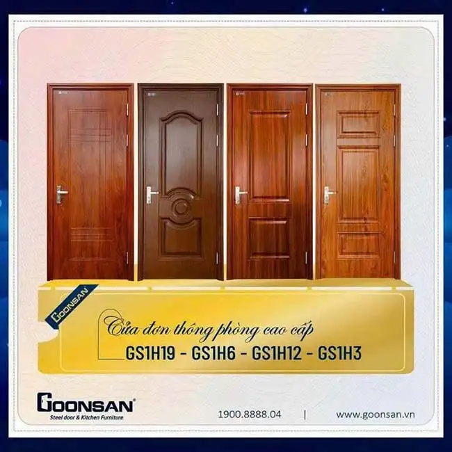 Cửa thép vân gỗ thông phòng