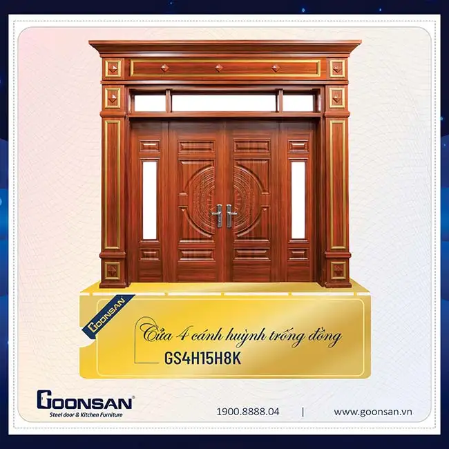 Cửa thép biệt thự huỳnh trống đồng Goonsan