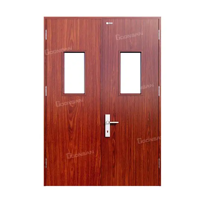 Cửa thép chống cháy vân gỗ 2 cánh