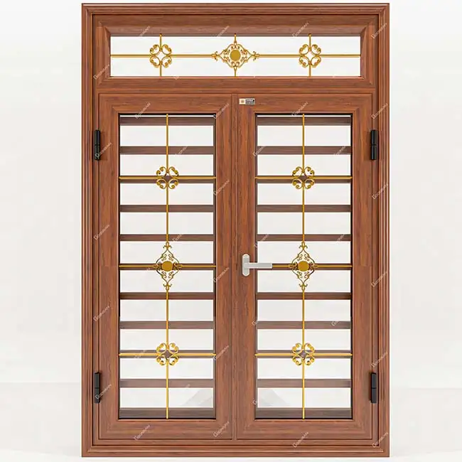 Cửa sổ nhôm hệ 2 cánh Goonsan vân gỗ lim