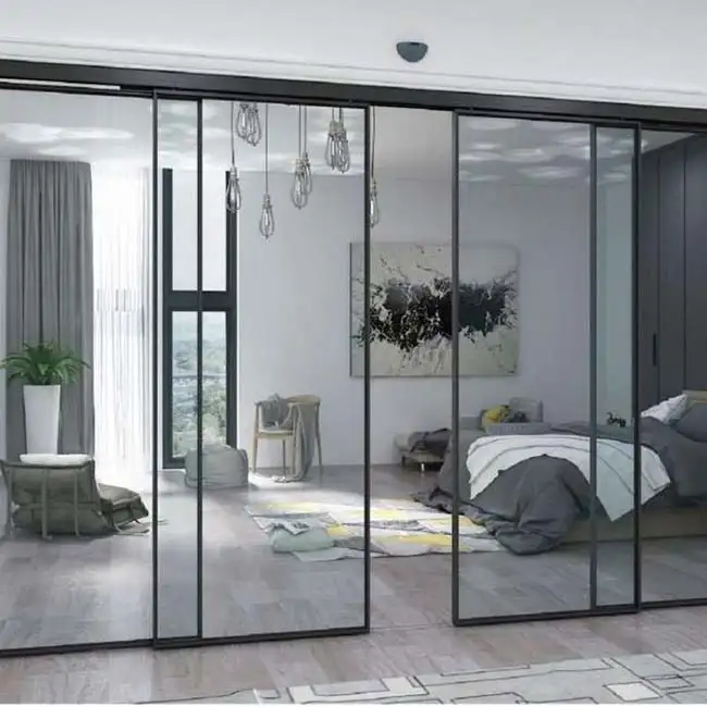 Cửa kính lùa 4 cánh phòng ngủ
