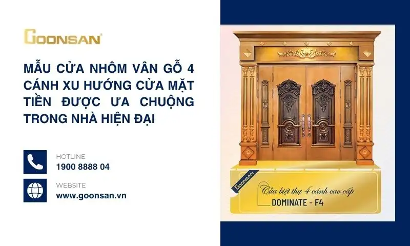 Mẫu Cửa Nhôm Vân Gỗ 4 Cánh – Xu Hướng Cửa Mặt Tiền Được Ưa Chuộng Trong Nhà Hiện Đại