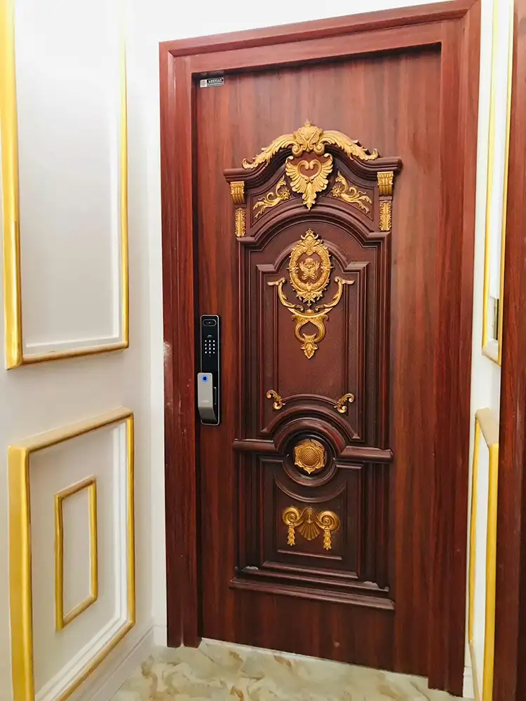 Mẫu cửa nhôm giả gỗ phòng ngủ đẹp phù hợp cho nhà biệt thự